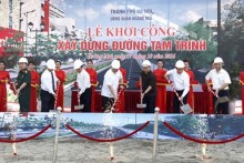 Hà Nội khởi công dự án xây dựng, mở rộng đường Tam Trinh