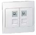 WHITE DOUBLE  RJ 45 CAT 6     
