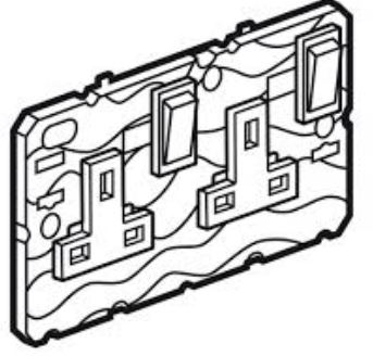 SOCKET 2G 13A BS SWITCH ALU