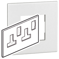 PLAT BS(13A TWIN SOCK 2G)SQ WH